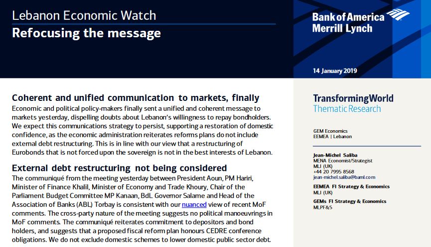 Lebanon Economic Watch